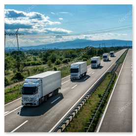 Convoglio di automezzi dei primi del Novecento